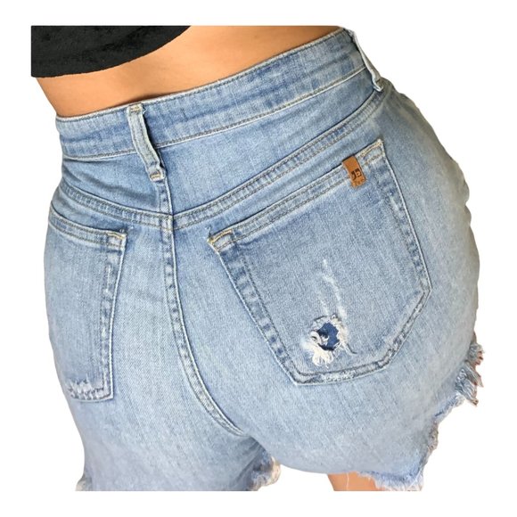 Joe’s Jeans Womens Cut-off Denim Shorts Light Blue Mid-Rise W33xL5 Distressed - Picture 1 of 12